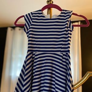 Girls blue and white striped dress very soft